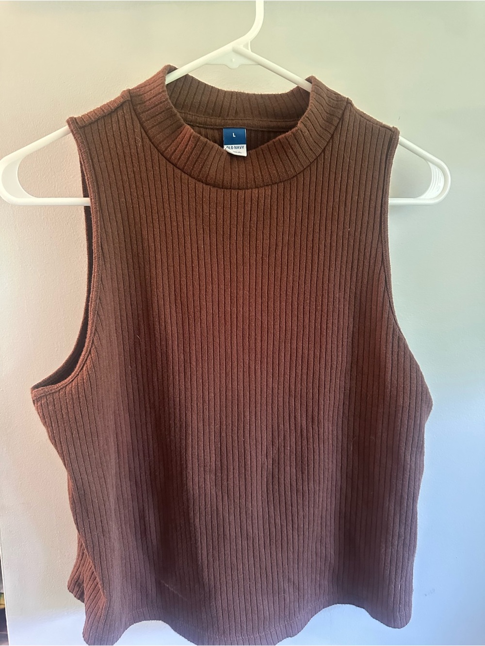 Old Navy Brown Ribbed Mock Neck Sleeveless Top